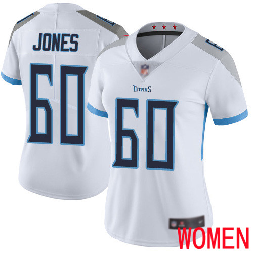 Tennessee Titans Limited White Women Ben Jones Road Jersey NFL Football #60 Vapor Untouchable->youth nfl jersey->Youth Jersey